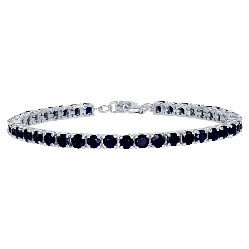 Ladies Bracelets for Cooks-Classic Women's Bracelet - Round 13.00cttw Diffusion Sapphire Gem Tennis | T-7685