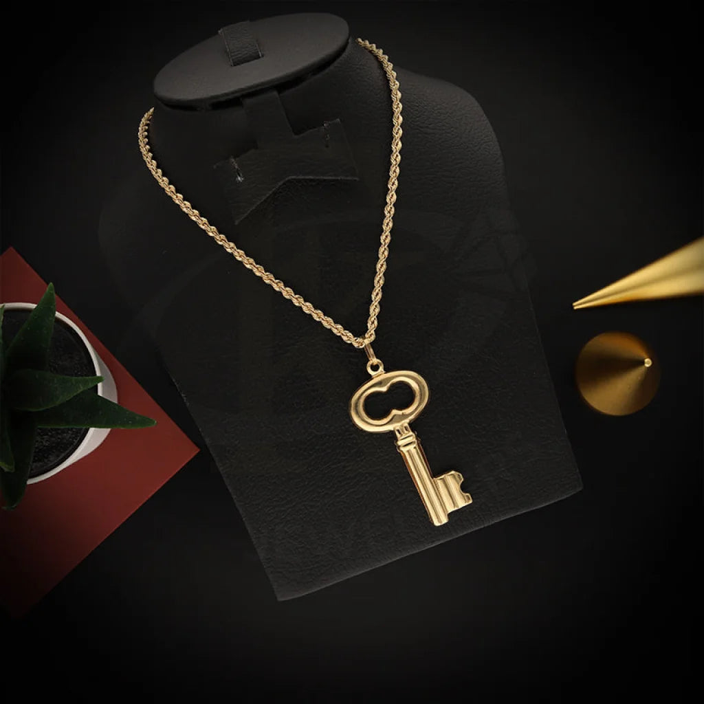 Ladies Necklaces for Entrepreneurs-Gold Necklace (Chain With Key Pendant) 18KT - FKJNKL18K5462