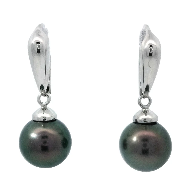 Adjustable Earrings -Tahitian Pearl Leverback Earrings