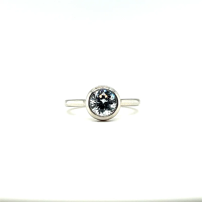 Astrology Theme Engagement Rings -Blair Custom Bezel Round Engagement Ring