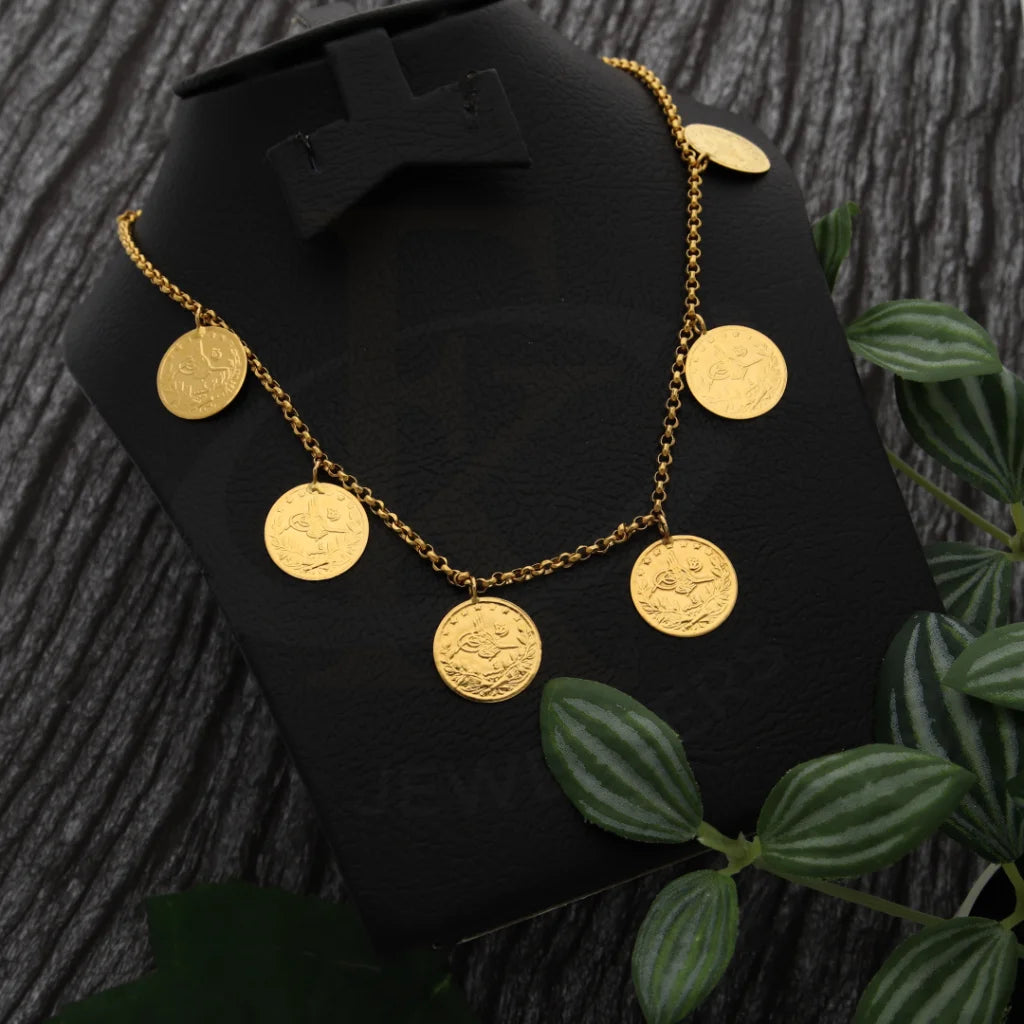 Ladies Necklaces with Morganite-Gold Hanging Coin Necklace 21KT - FKJNKL21K7741