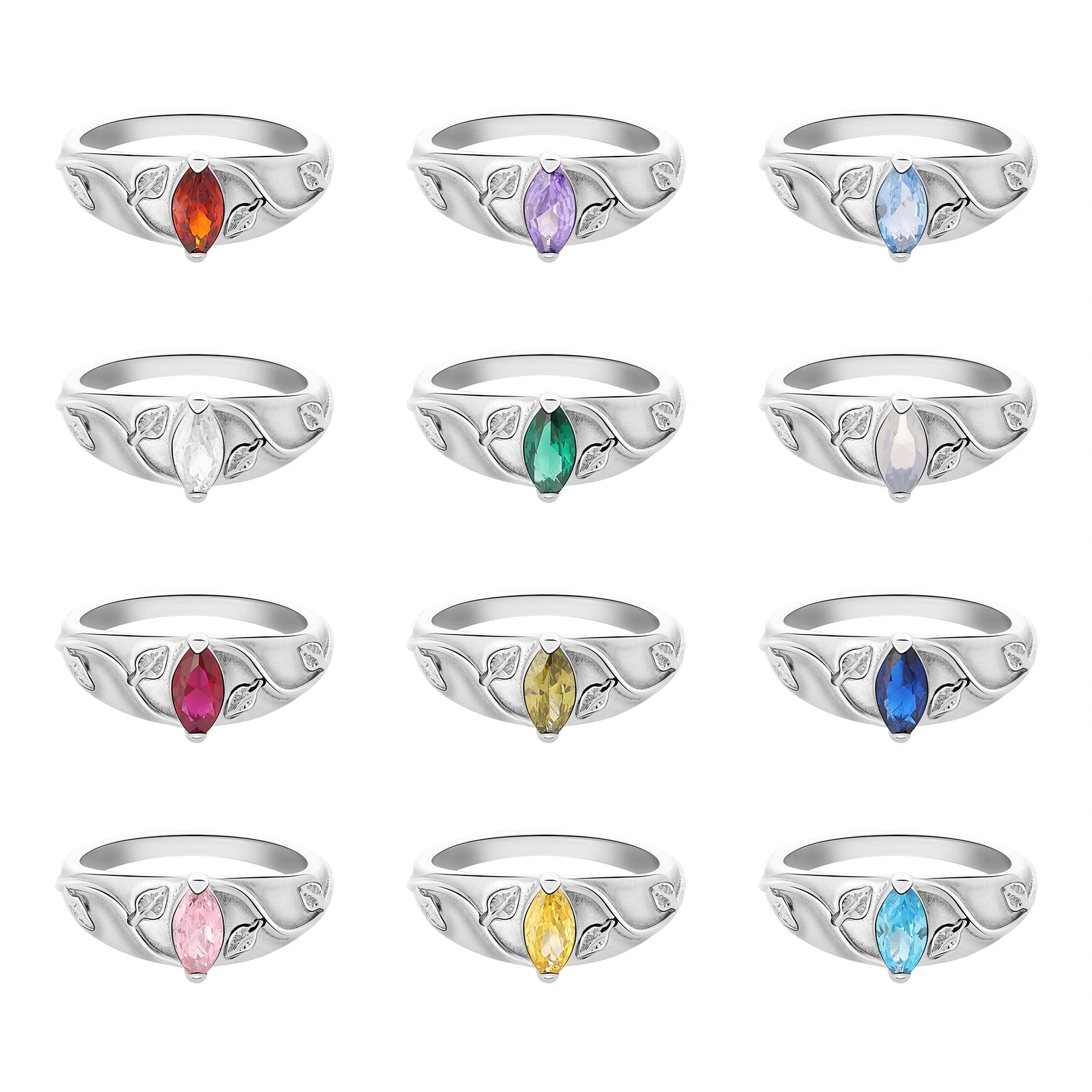 Brushed Rings -BIRTHSTONE RINGS