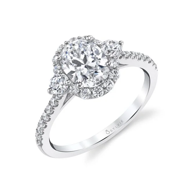 Hope Inspired Engagement Rings -Sylvie 3 STONE OVAL ENGAGEMENT RING S1959