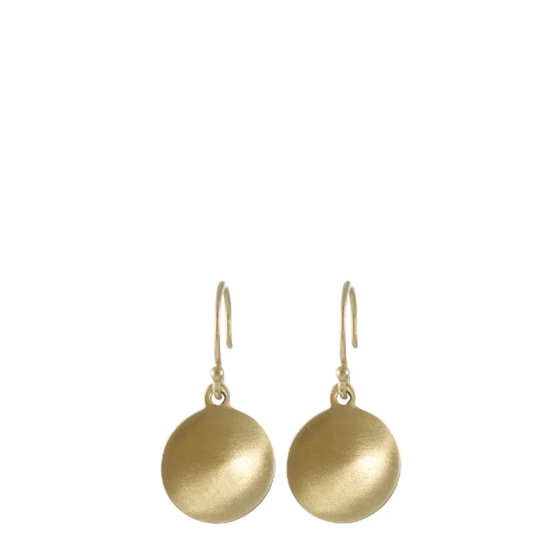 Moon Earrings -10K Gold Plain Disc Earrings