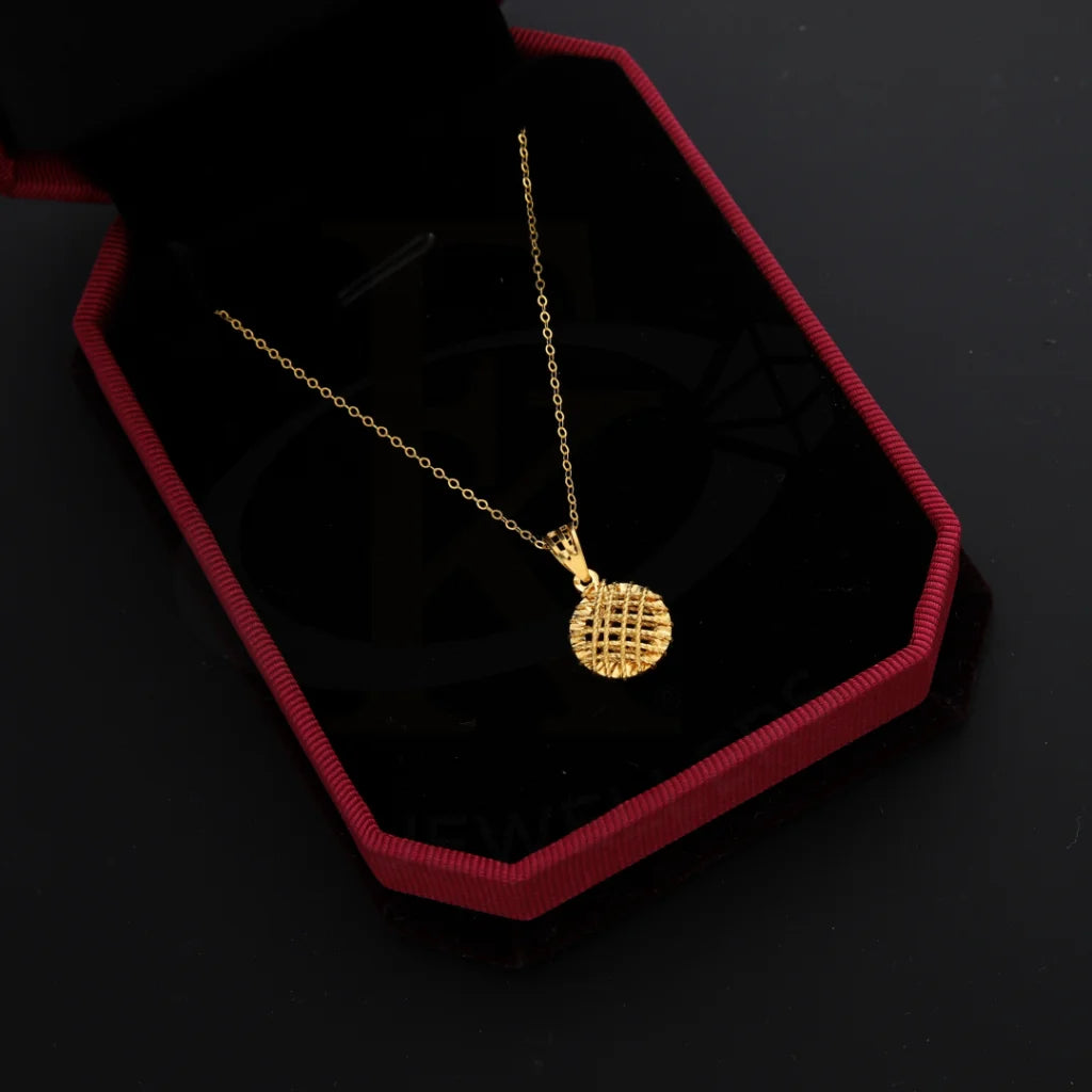 Ladies Necklaces Infinity Symbol-Gold Necklace (Chain with Round Pendant) 21KT - FKJNKL21KM8678