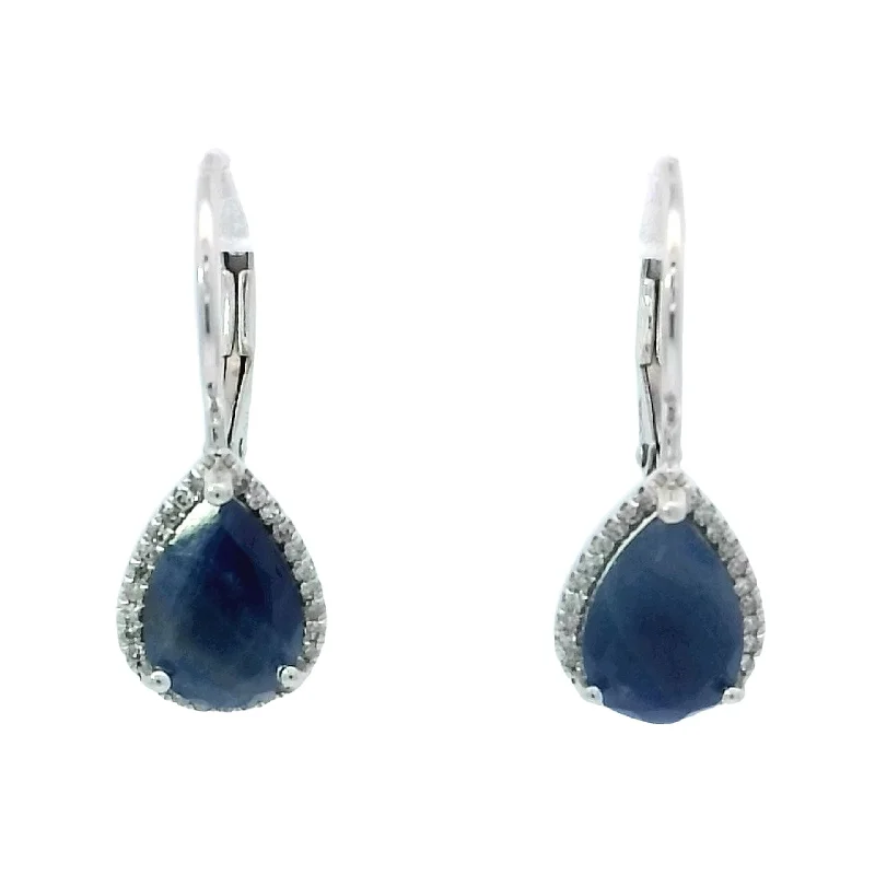 Shell Earrings -Sapphire Earrings