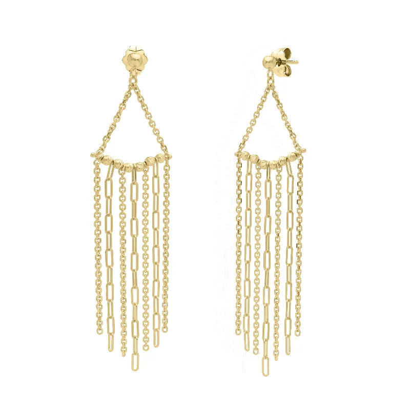 Painted Earrings -14K Triangle Fringe Earrings