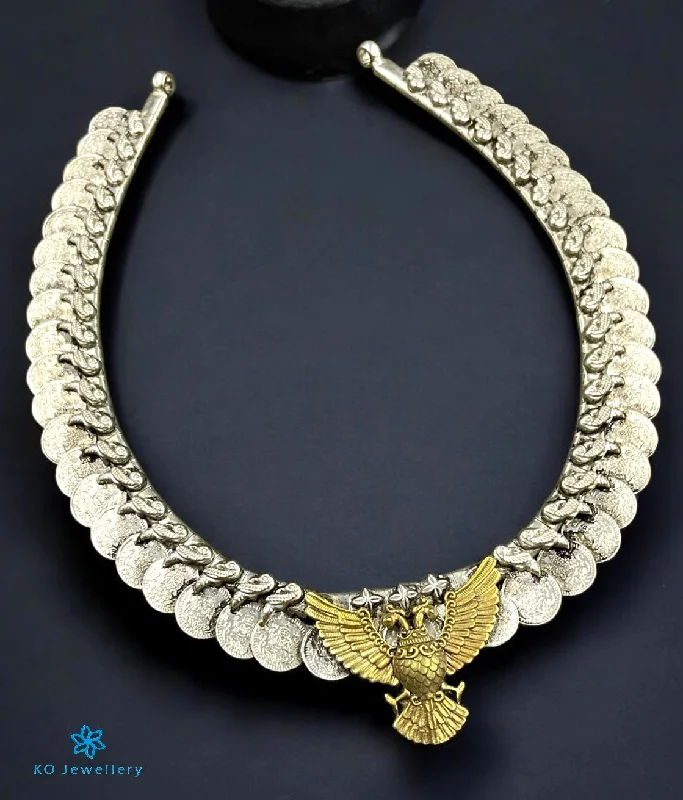 Ladies Necklaces Vintage Style-The Mithila Silver Gandaberunda Kasumala Necklace (2 tone)