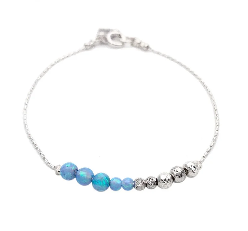 Ladies Bracelets with White Colemanite-Aviv Opal Sparkly Bracelet