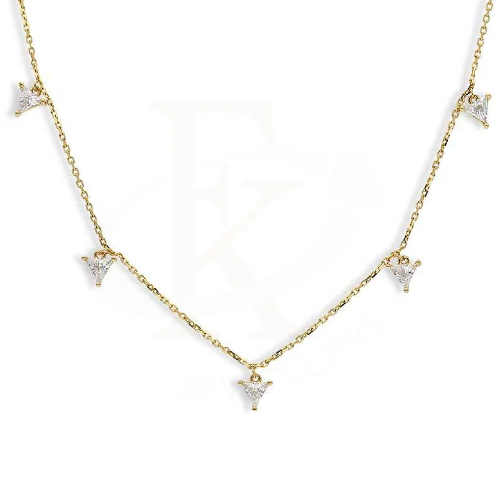 Ladies Necklaces with Emerald-Sterling Silver 925 Gold Plated Solitaires Necklace - FKJNKLSL2882