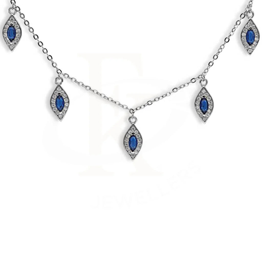 Ladies Necklaces with Taaffeite-Sterling Silver 925 Marquise Shaped Necklace - FKJNKLSL2974