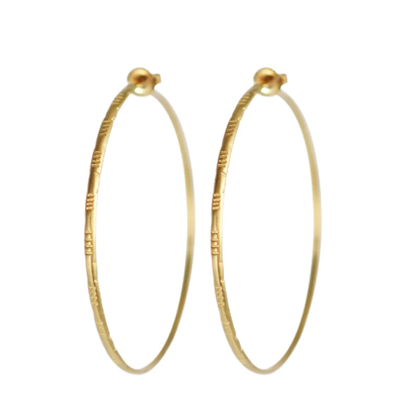 Celtic Earrings -18K Gold Large Moroccan Endless Hoop Earrings