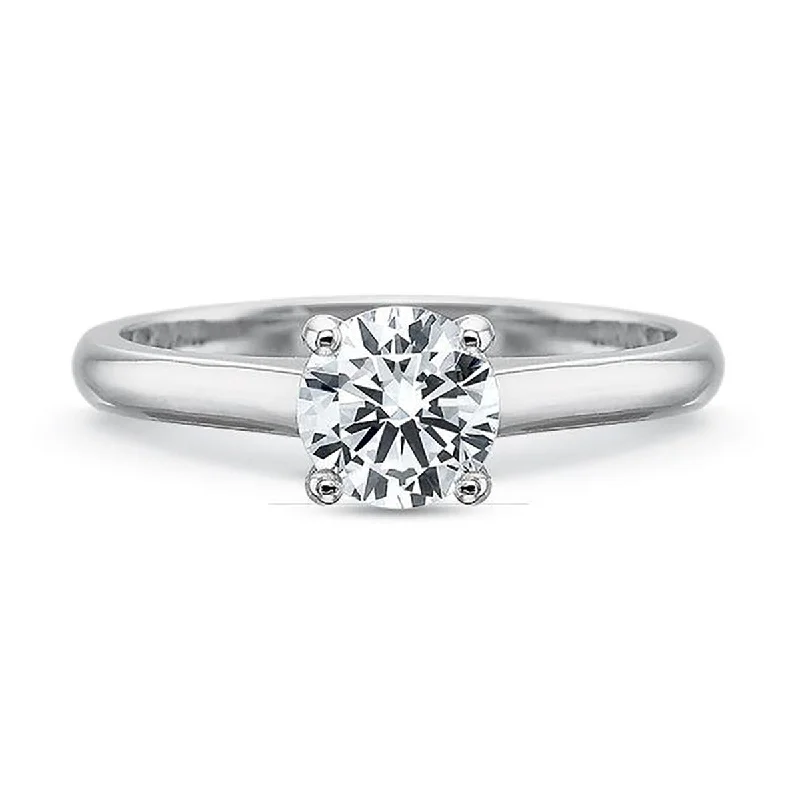 Strength Symbol Engagement Rings -Petite Flushfit Diamond Solitaire Engagement Ring Setting