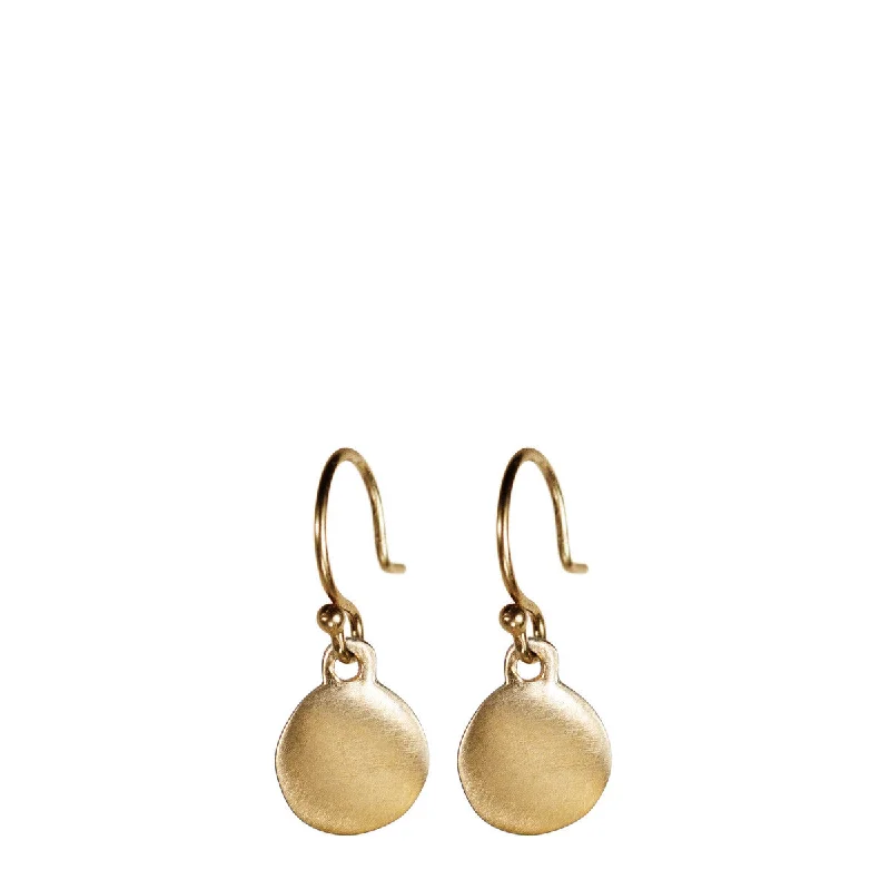 Sun Earrings -10K Gold Tiny Disc Earrings