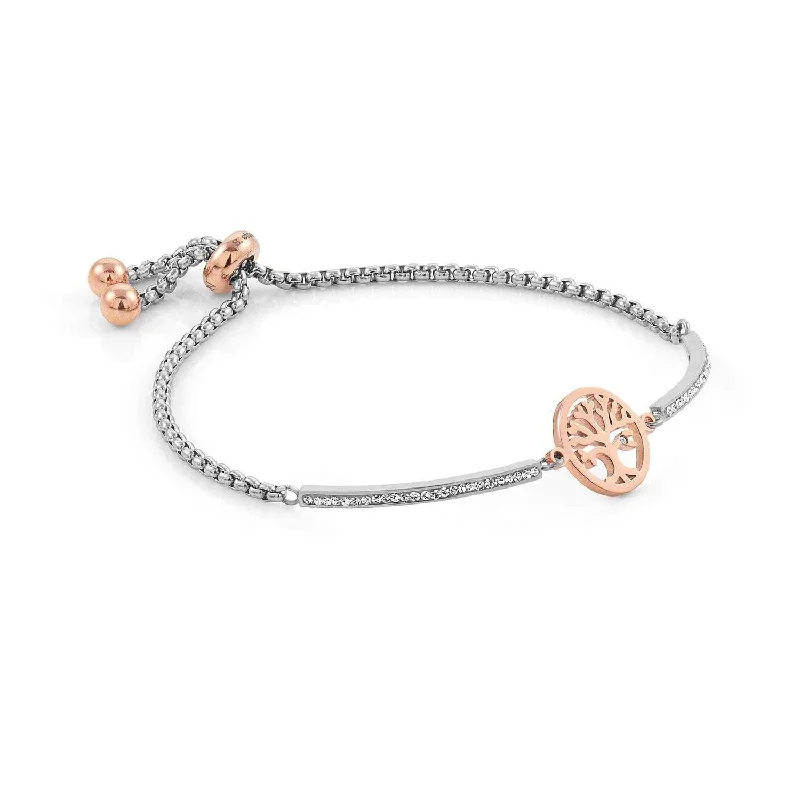 Ladies Bracelets with Precious Stones-Nomination Milleluci Rose Gold Tree of Life Bracelet