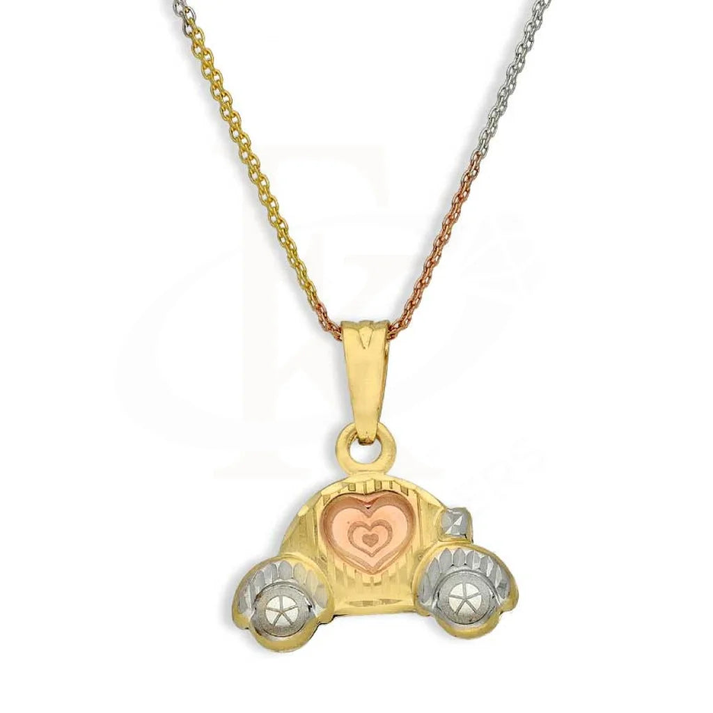 Ladies Necklaces for Prom-Dual Tone Gold Necklace (Chain with Car Pendant) 18KT - FKJNKL18K2814