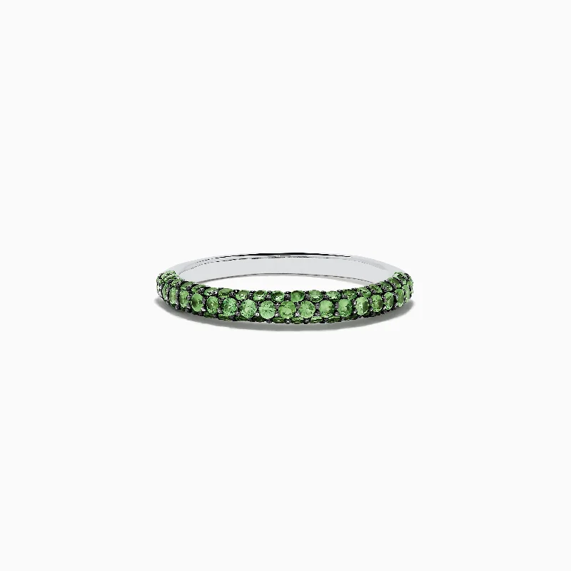 Signature Rings -925 Sterling Green Tsavorite Ring, 0.75 TCW