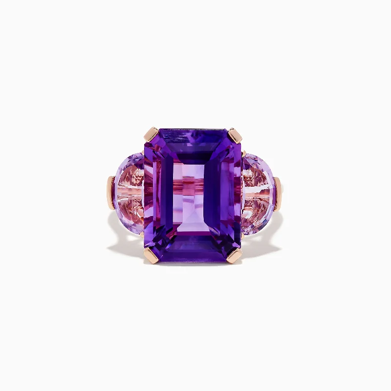 Radiance Rings -14K Rose Gold Amethyst Ring