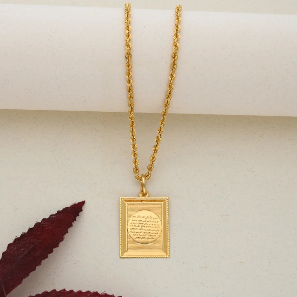 Ladies Necklaces with Idocrase-Gold Necklace (Chain With Gold Pendant) 21KT- FKJNKL21K7628