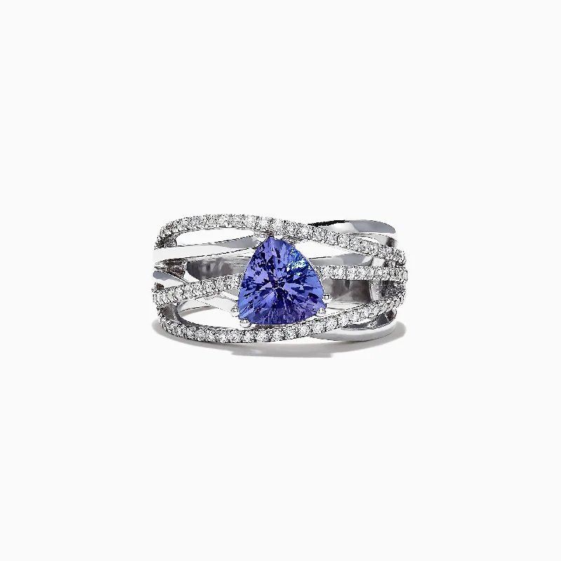 Office Rings -14K White Gold Tanzanite and Diamond Ring, 1.97 TCW