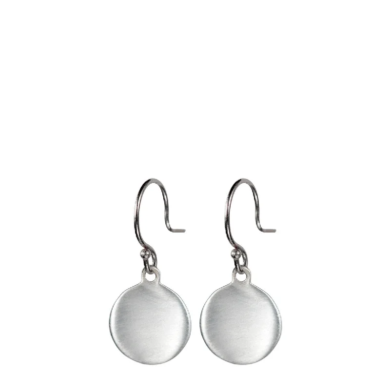 Anniversary Earrings -Sterling Silver Plain Disc Earring