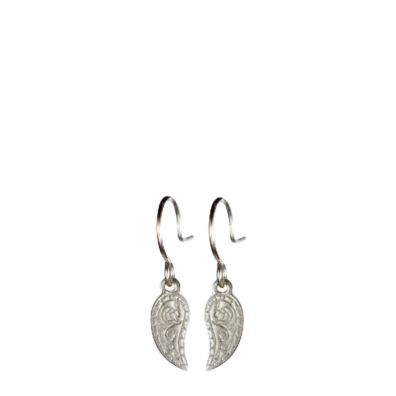 Beaded Earrings -Sterling Silver Small Paisley Earrings