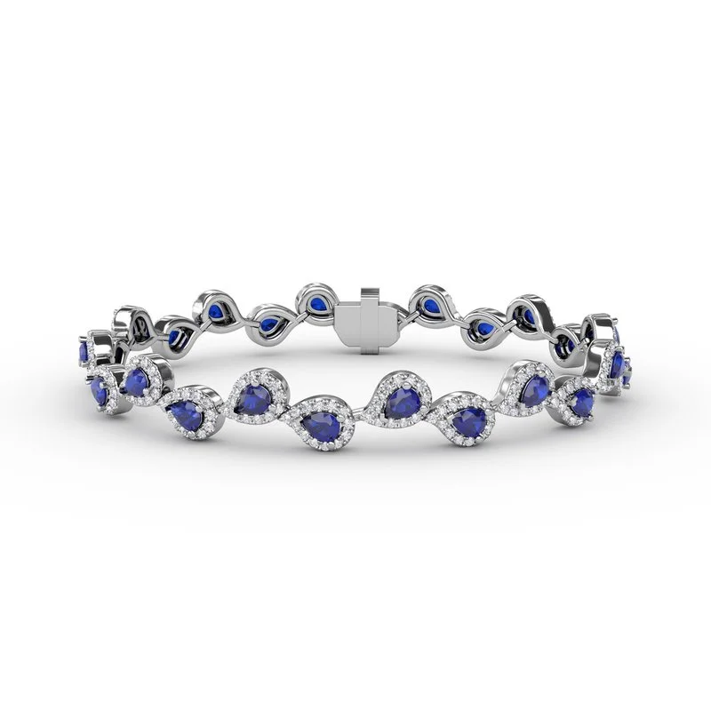 Ladies Bracelets with Violet Tanzanite-Decorated Sapphire and Diamond Bracelet B1601S