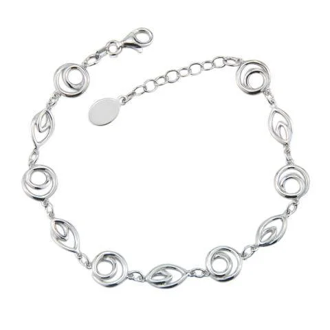 Ladies Bracelets for Favorite Aunts-Sterling Silver Multi Element Bracelet