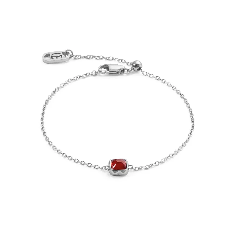 Ladies Bracelets for Pioneers-Coeur De Lion January Birthstone Red Agate Bracelet