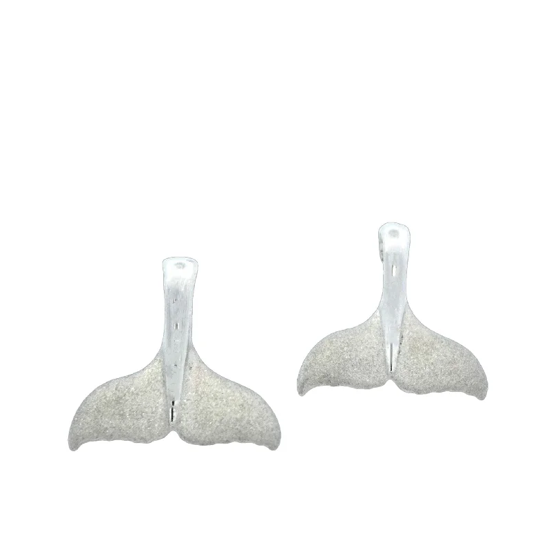 Custom Earrings -Whale Tail Earrings in Precious Silver