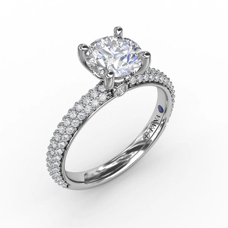 Galaxy Stone Engagement Rings -Fana Pave Solitaire Engagement Ring S3208