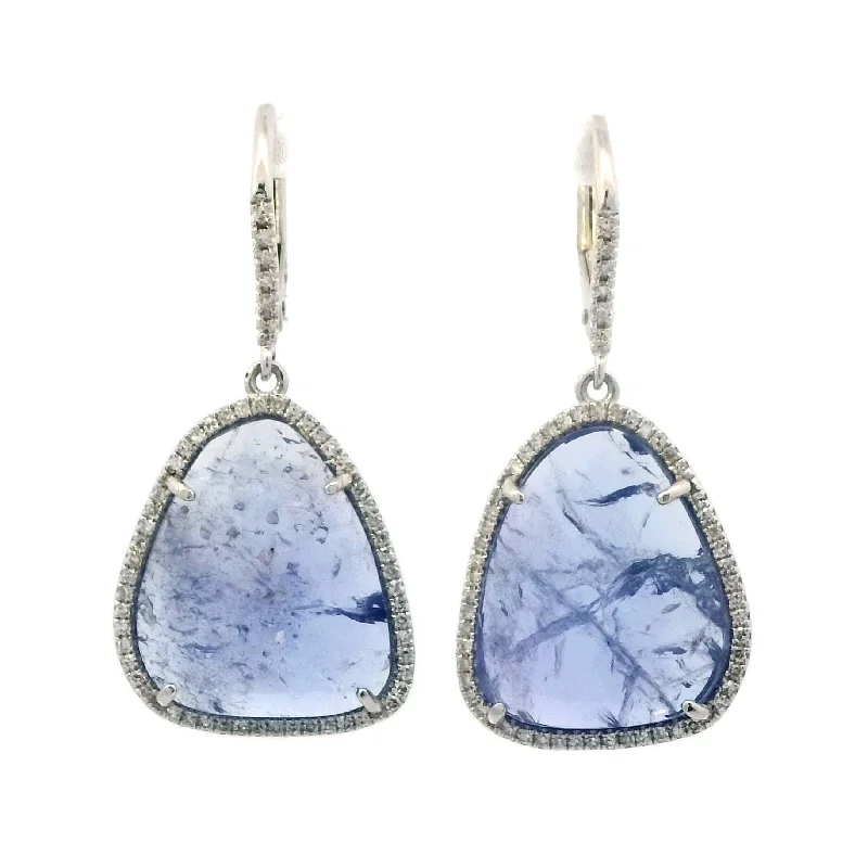 Summer Earrings -Tanzanite Earrings in White Gold