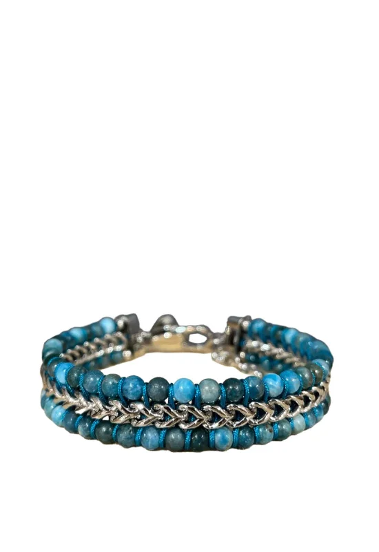 Ladies Bracelets for Festive Seasons-Unique & Co Steel Dark Turquoise Bracelet