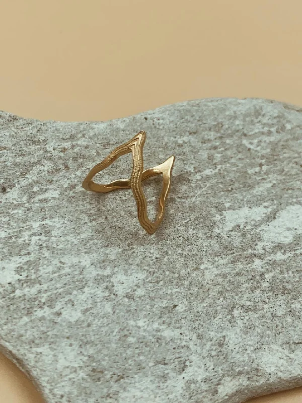 Cocktail Rings -Sculptural Odi Wiggly Ring | 18kt Solid Gold