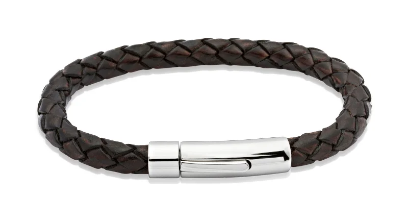 Ladies Bracelets for Young Nieces-Unique & Co Antique Dark Brown Leather Bracelet