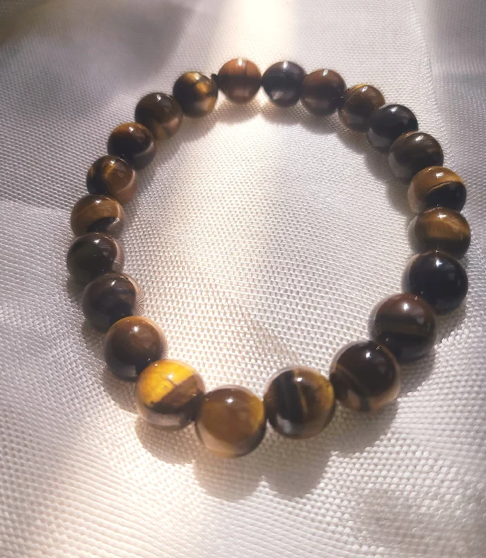 Ladies Bracelets Custom Engraved-Tigers Eye Healing Bracelet