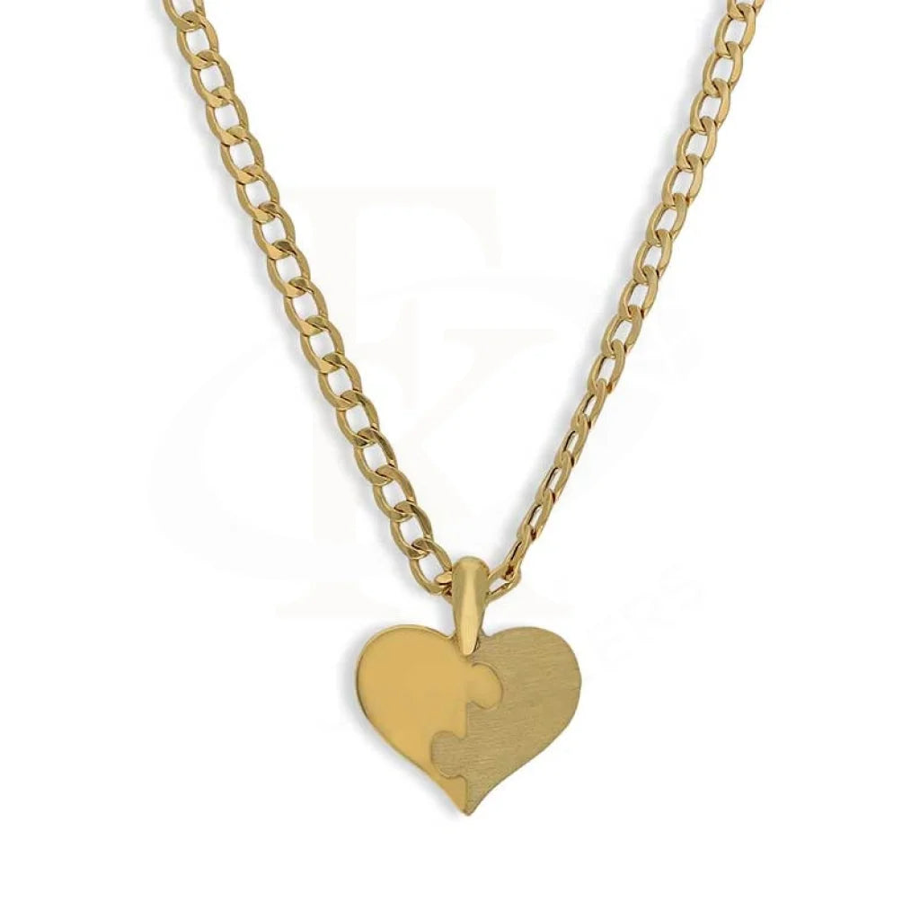 Ladies Necklaces for Birthdays-Gold Necklace (Chain With Heart Pendant) 18KT - FKJNKL18K3144