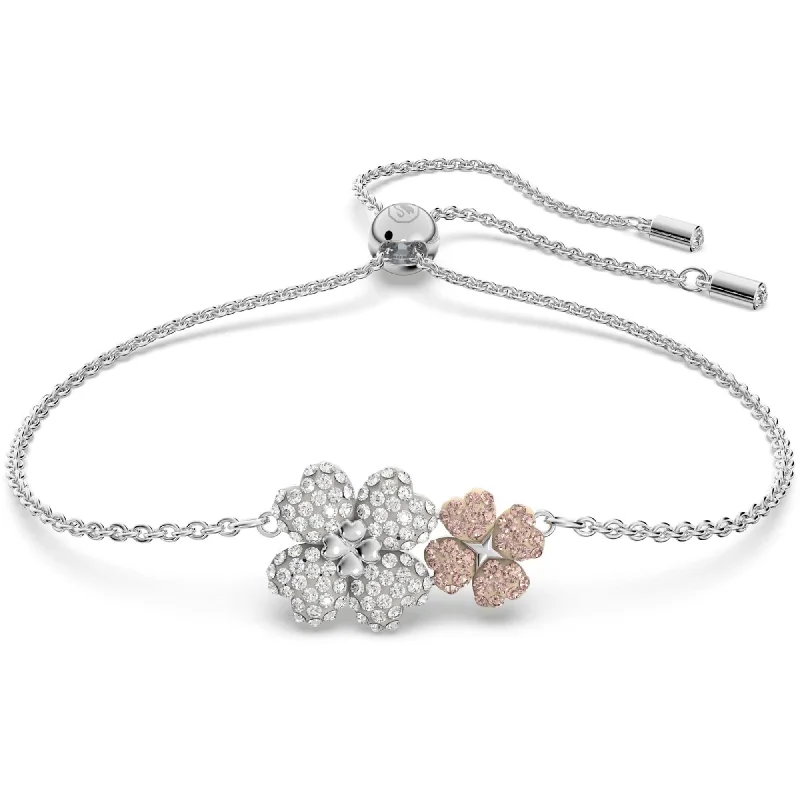 Ladies Bracelets for Educators-Swarovski Women's Bracelet - Latisha Flower Crystals Rhodium Plated | 5636590