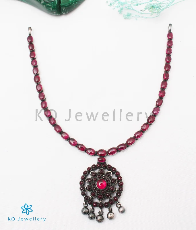 Ladies Necklaces Cable Chain-The Anuttara Silver Kemp Necklace (Oxidised)