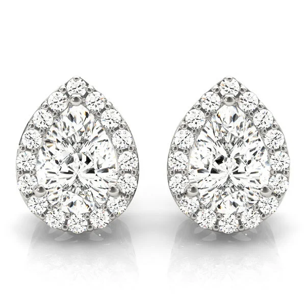 Geometric Earrings -Halo Diamond Earring