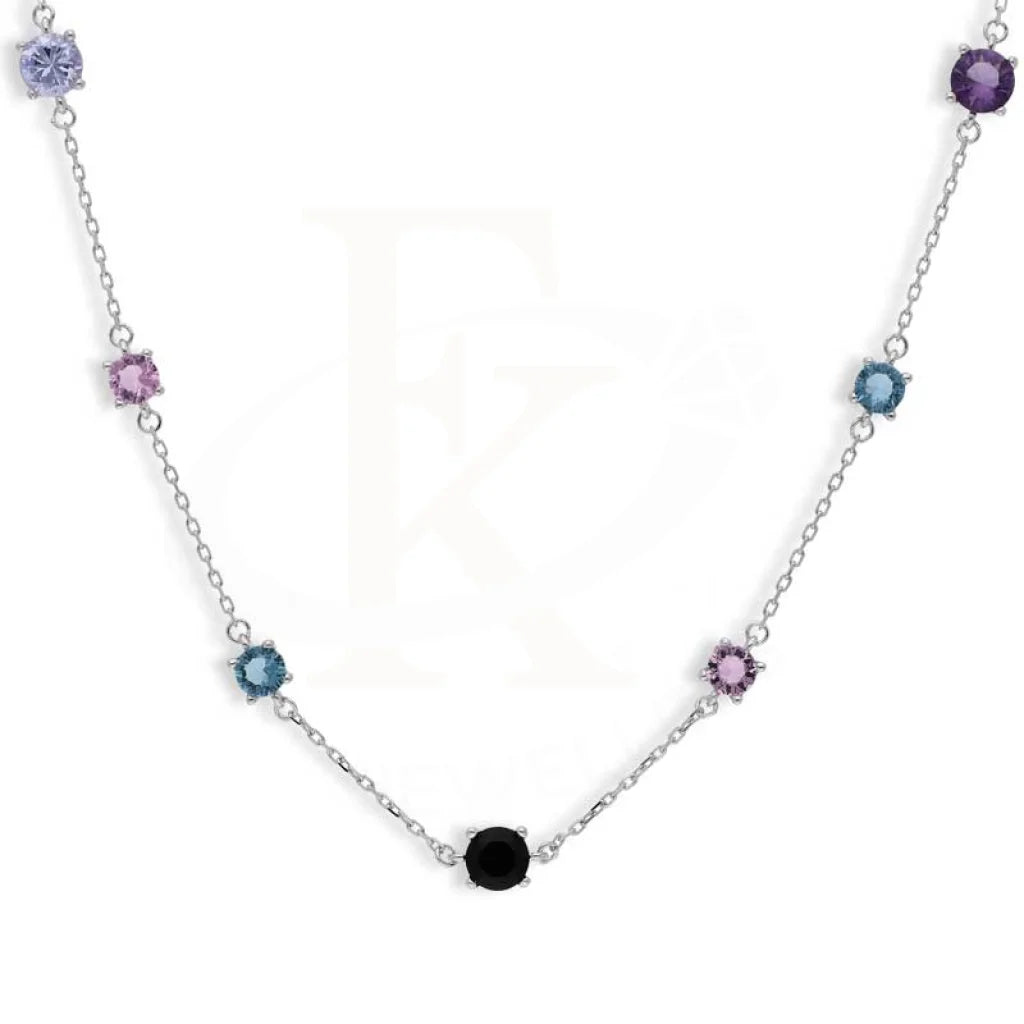 Ladies Necklaces with Pyroxmangite-Sterling Silver 925 Solitaires Necklace - FKJNKLSL2927