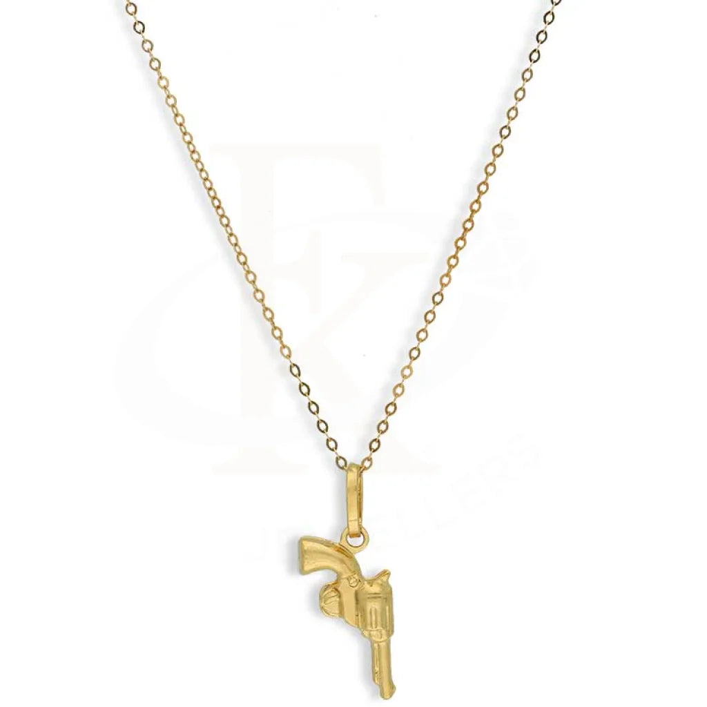 Ladies Necklaces Multi Strand-Gold Necklace (Chain With Revolver Gun Pendant) 18KT - FKJNKL18K3156