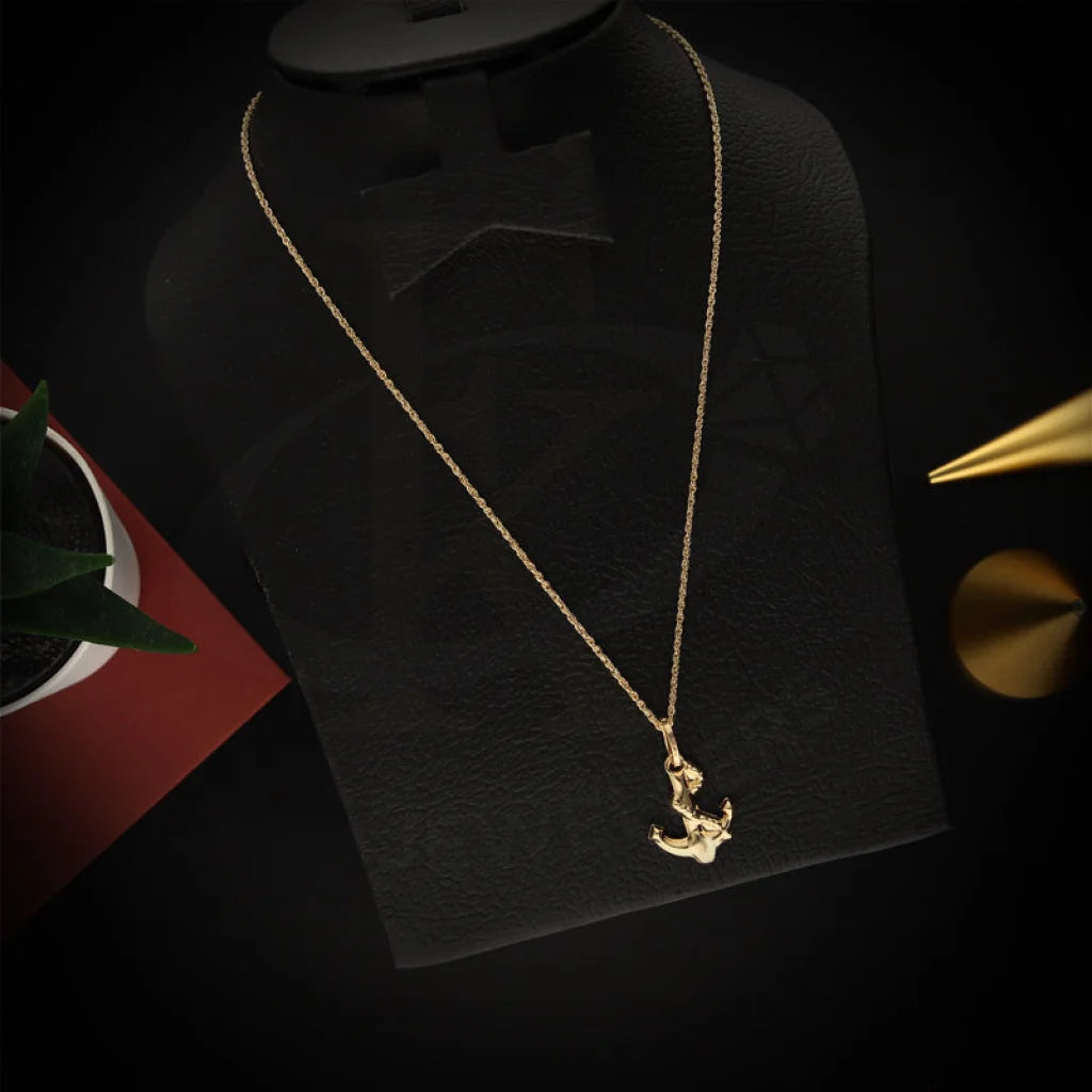 Ladies Necklaces for Activists-Gold Necklace (Chain With Anchor Pendant) 18KT - FKJNKL18K5450