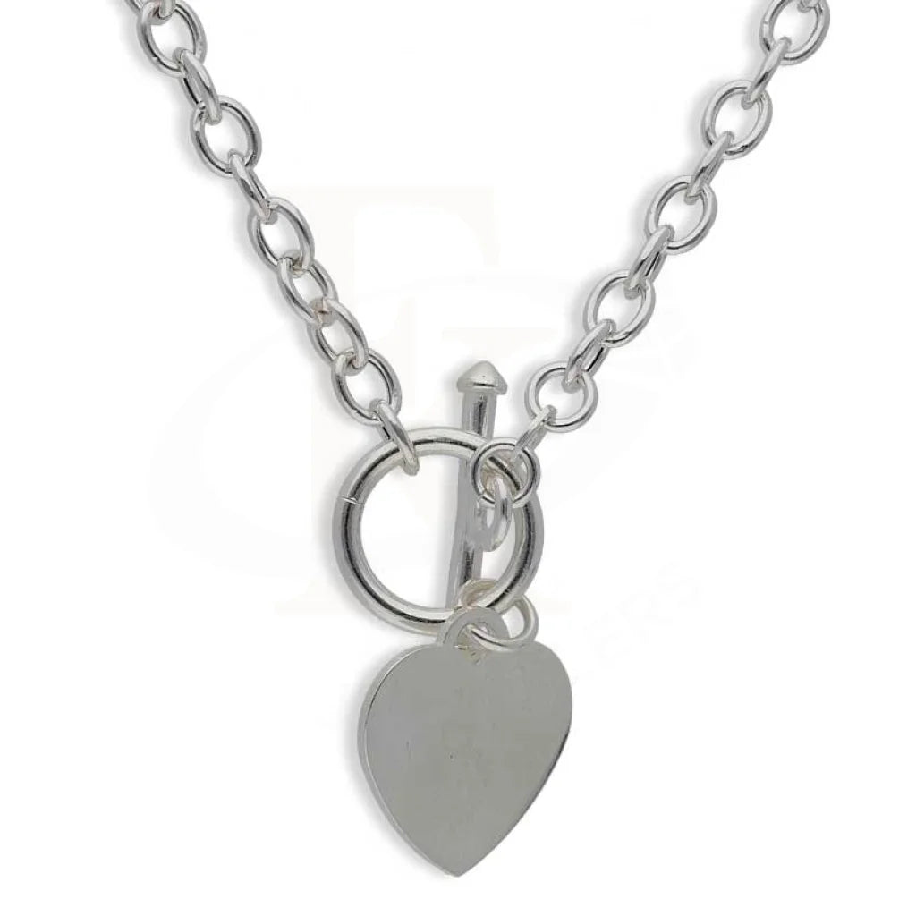 Ladies Necklaces Square Pendant-Sterling Silver 925 Heart Shaped Necklace - FKJNKLSL2984