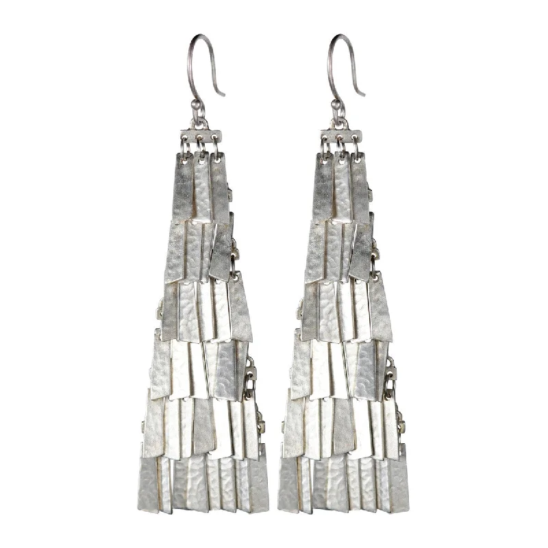 Chain Earrings -Sterling Silver Long Curtain Earrings