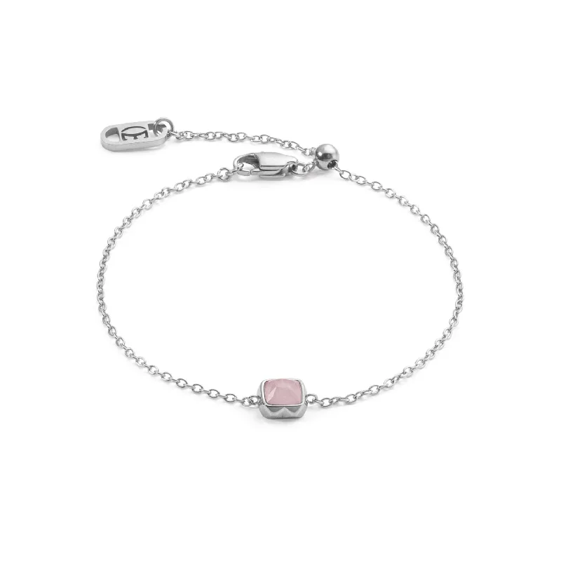 Ladies Bracelets with Diamonds-Coeur De Lion October Birthstone Rose Quartz Bracelet