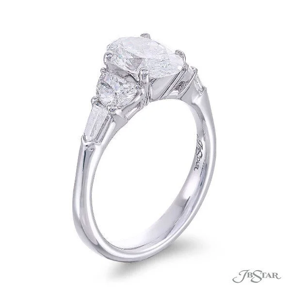 Straight Band Engagement Rings -Platinum Diamond Engagement Ring