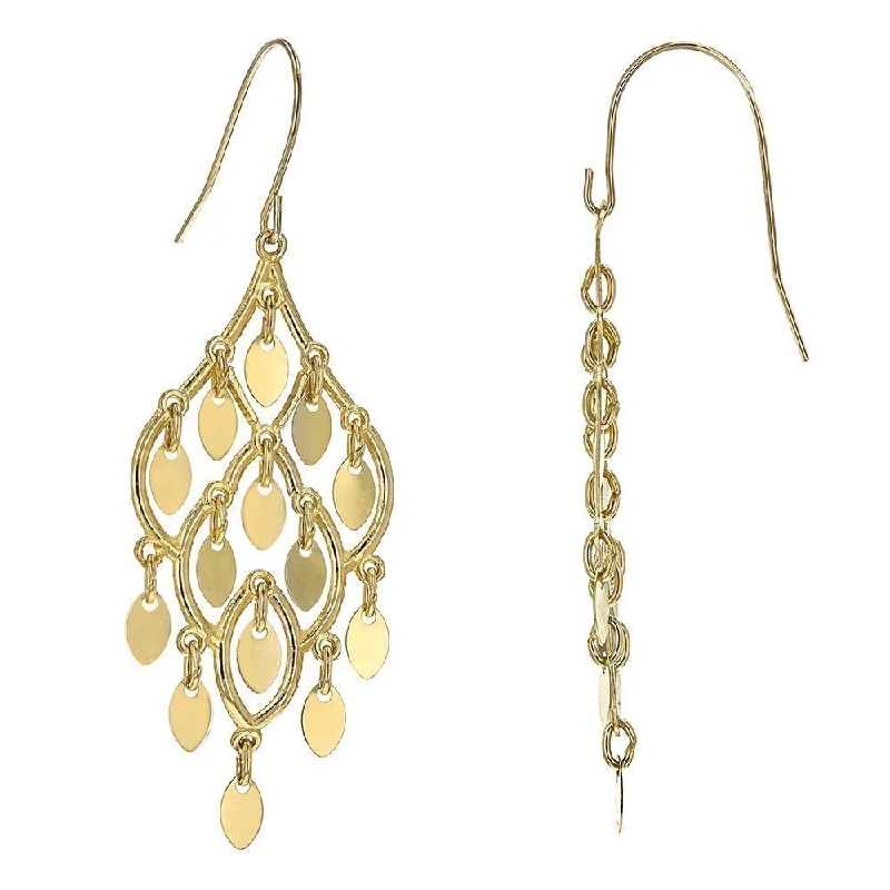 Faith Earrings -10KT YELLOW GOLD DROP CHANDELIER FASHION EARRINGS