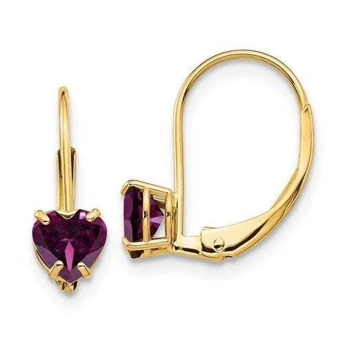 Cheap Earrings -14KT YELLOW GOLD 1.00 CTW RHODOLITE GARNET LEVERBACK EARRINGS