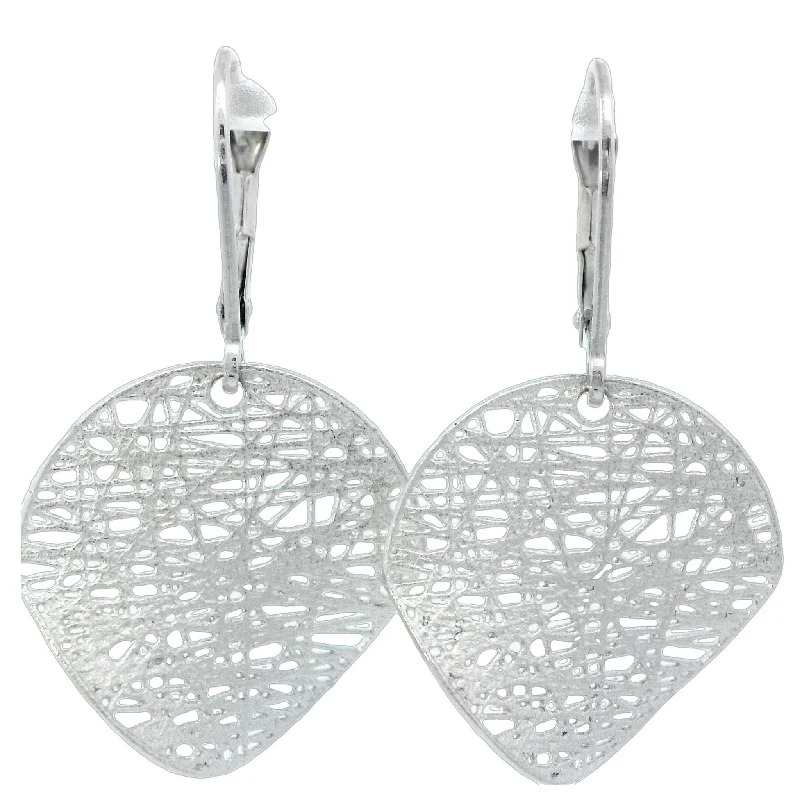 Sapphire Earrings -Circle Earrings in White Gold